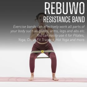 Rebuwo Pilates Fitness Spor Kalça Egzersizleri 40 cm Direnç Lastiği