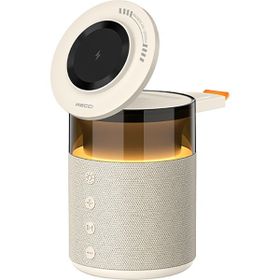 Recci RCW-51 Kablosuz Şarj Standı Ambiyans Işıklı Beyaz Bluetooth Speaker
