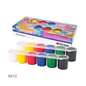 Red Apple 25 ml Sıralı Set 12 Renk Akrilik Boya