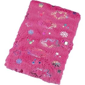Red Apple D357 Pelüş Kapak Çıtçıtlı Hatıra Çizgili Günlük Defter