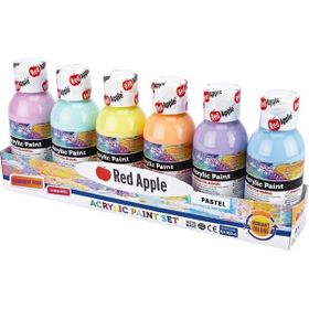 Red Apple RA100-6L 6x100 ml Pastel Renkler Akrilik Boya