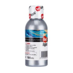 Red Apple RA110-38 Gümüş 100 gr Metalik Yaldız Akrilik Boya