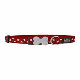 Red Dingo 12 mm Kırmızı Üzerine Beyaz Yıldızlı Köpek Boyun Tasması