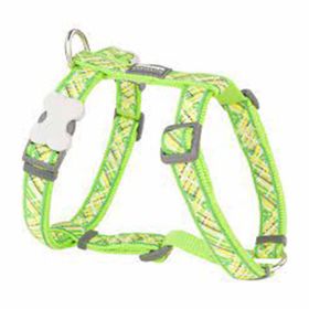 Red Dingo 25 mm Flanno Desenli Lime Köpek Göğüs Tasması