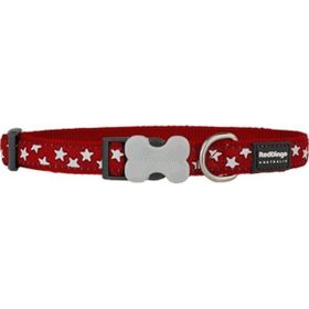 Red Dingo Kırmızı 20 mm Uzerıne Beyaz Yıldızlı Köpek Boyun Tasması
