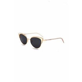 REDBERRY Marka RB 3306 C3 Bayan,CAT EYE,METAL,ALTIN Çerçeve ORGANİK,SİYAH Cam 50 Ekartman Güneş Gözlüğü