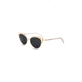 REDBERRY Marka RB 3306 C3 Bayan,CAT EYE,METAL,ALTIN Çerçeve ORGANİK,SİYAH Cam 50 Ekartman Güneş Gözlüğü