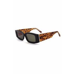 REDBERRY Marka RB 5510 C2 Unisex,DİKDÖRTGEN,KEMİK,SİYAH Çerçeve ORGANİK,YEŞİL Cam 49 Ekartman Güneş Gözlüğü