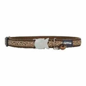 Reddingo Bedrock Desenli Kahverengi 12 mm Kedi Boyun Tasması