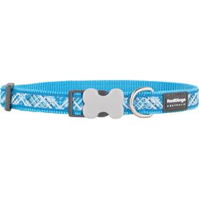 Reddingo Flanno Desenli 15 mm Turkuaz Köpek Boyun Tasması