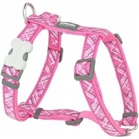 Reddingo Flanno Desenli Pembe 20 mm Köpek Göğüs Tasması