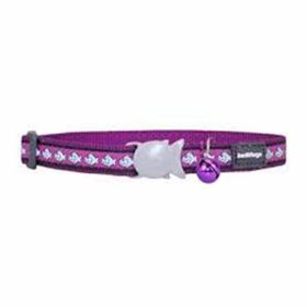 Reddingo Fosforlu Balık Desenli Zilli 12 mm Mor Kedi Boyun Tasması