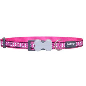 Reddingo Fosforlu Kemik Desen 20 Mm Pembe Köpek Boyun Tasması