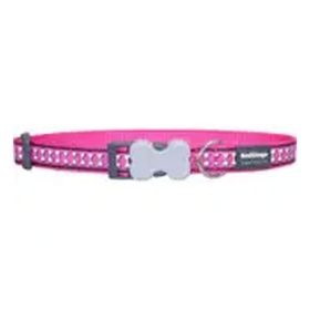 Reddingo Fosforlu Kemik Desenli 12 mm Pembe Köpek Tasması