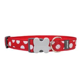 Reddingo Kırmızı Üzeri Beyaz Benekli Dev Uzun 40 mm Köpek Boyun Tasması