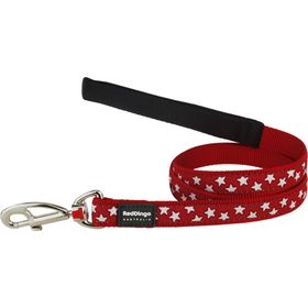 Reddingo Kırmızı Üzerine Beyaz Yıldızlı 20 mm 1.2 mt Köpek Uzatma Tasması