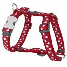 Reddingo Kırmızı Üzerine Beyaz Yıldızlı 20 mm Köpek Göğüs Tasması