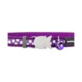 Reddingo Mor Üzerine Beyaz Benekli 12 mm 20-32 cm Kedi Boyun Tasması