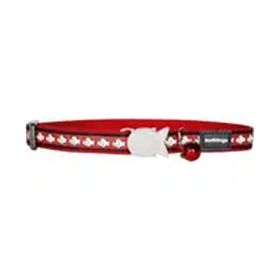 Reddingo Reflektörlü Balık Desenli Kırmızı 12 mm 20-32 cm Kedi Boyun Tasması