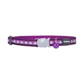 Reddingo Reflektörlü Balık Desenli Mor 12 mm 20-32 cm Kedi Boyun Tasması