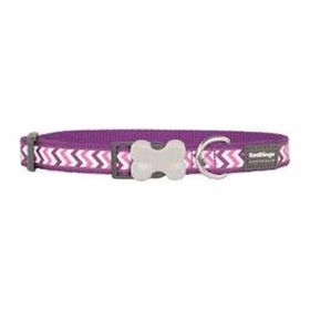 Reddingo Reflektörlü Ziggy Desenli Mor 12mm Köpek Boyun Tasması