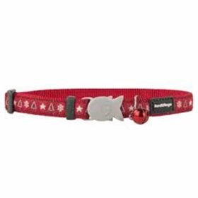 Reddingo Santa Paws Desenli Kırmızı 12mm Kedi Boyun Tasması