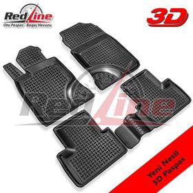 Redline Fiat Egea Sedan Siyah 3D Havuzlu Paspas