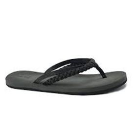 REDVOLUTION Flip Flop Klasik Suni Deri Surfergirl Siyah Kadın Sandalet