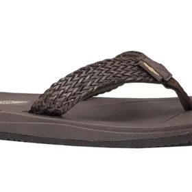 REDVOLUTION Flip Flop Rhinestone Yumuşak Orta Taban Glam Kahverengi Kadın Sandalet