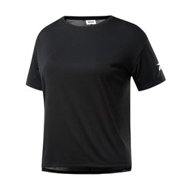 Reebok FQ0401 Wor Comm Poly Solid Kadın Siyah Antrenman Tişört