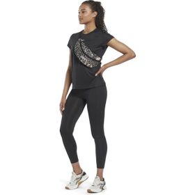 Reebok HI6883 WOR Commercial Poly Tee Bisiklet Yaka Düz Siyah Kadın T-Shirt