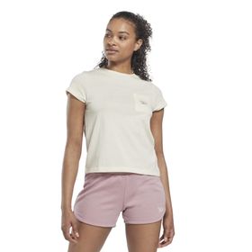 Reebok HK6797 RI Tee Bisiklet Yaka Düz Beyaz Kadın T-Shirt