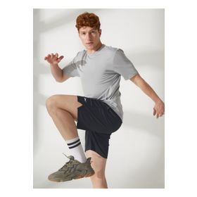 Reebok IB1273 COMM KNIT SHORT Düz Siyah Erkek T-shirt