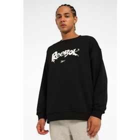 Reebok New ID Ovrs GFX Crew Siyah Erkek Sweatshirt