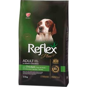 Reflex 15 kg Plus Adult Orta Ve Büyük Irk Tavuklu Yetişkin Köpek Maması