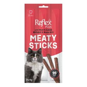 Reflex 3x15 gr Biftekli ve Kuzulu Tahılsız Kedi Ödül Çubuğu
