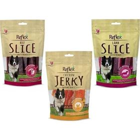 Reflex 3x80 gr Dana Etli,kuzu Etli,tavuk Etli Köpek Ödül Dilimleri