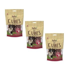 Reflex 3x80 gr Kurutulmuş Beef Cube Biftek Küp Köpek Ödül Maması
