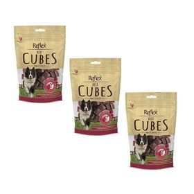 Reflex 3x80 gr Kurutulmuş Beef Cube Biftek Küp Köpek Ödül Maması
