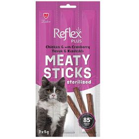Reflex 5 gr 3 Cat Stick Tavuk ve Kızılcıklı Etli Tahılsız Kedi Ödül Çubukları