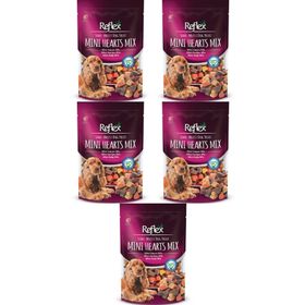 Reflex 5x150 gr Karışık Renkli Mini Kalpli Yarı Yumuşak Köpek Ödül Maması