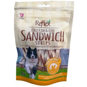 Reflex 80 gr Chicken&Sandwich Strips Tavuklu ve Morina Balıklı Köpek Ödül Maması