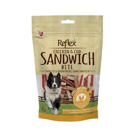Reflex 80 gr Kururtulmuş Tavuk Etli Morina Balıklı Lokma Sandviç Köpek Ödül Maması