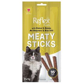 Reflex Cat Stick Av Hayvanı ve Kaz Etli Tahılsız 3 Stick x 5 gr Kedi Ödül Çubukları