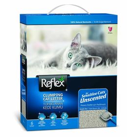Reflex Hassas Kediler için Parfümsüz Topaklaşan Bentonit 4x6 lt Kedi Kumu