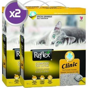 Reflex Klinik Özel Tanecik Süper Hızlı Topaklanan 2x10 lt Kedi Kumu