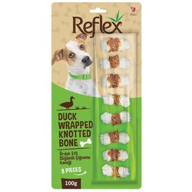 Reflex Ördek Etli Düğümlü Çiğneme Kemiği 8x100 gr Köpek Ödülü