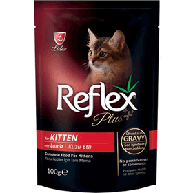 Reflex Plus 100 gr Kuzu Etli Pouch Yavru Konserve Kedi Maması