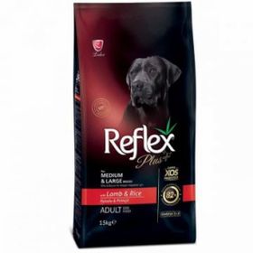 Reflex Plus 15 kg Orta ve Büyük Irk Yetişkin Kuzulu Kuru Köpek Maması