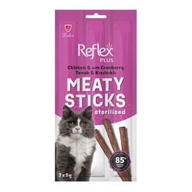 Reflex Plus 3x5 gr Tavuklu ve Kızılcıklı Kısırlaştırılmış Kedi Ödül Çubuğu